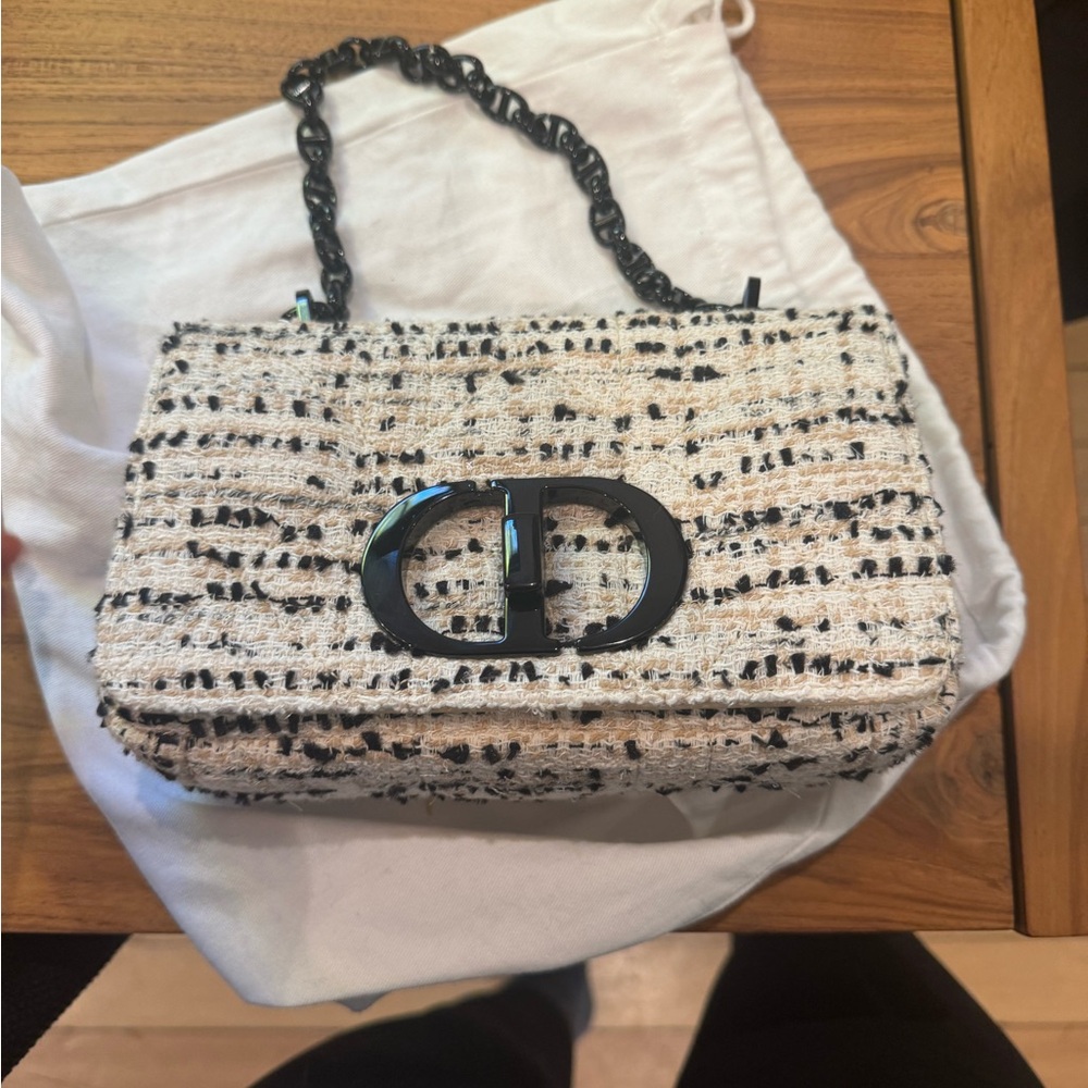 Dior Caro Bag Macrocannage Tweed Small - Multicolor - Excellent Condition